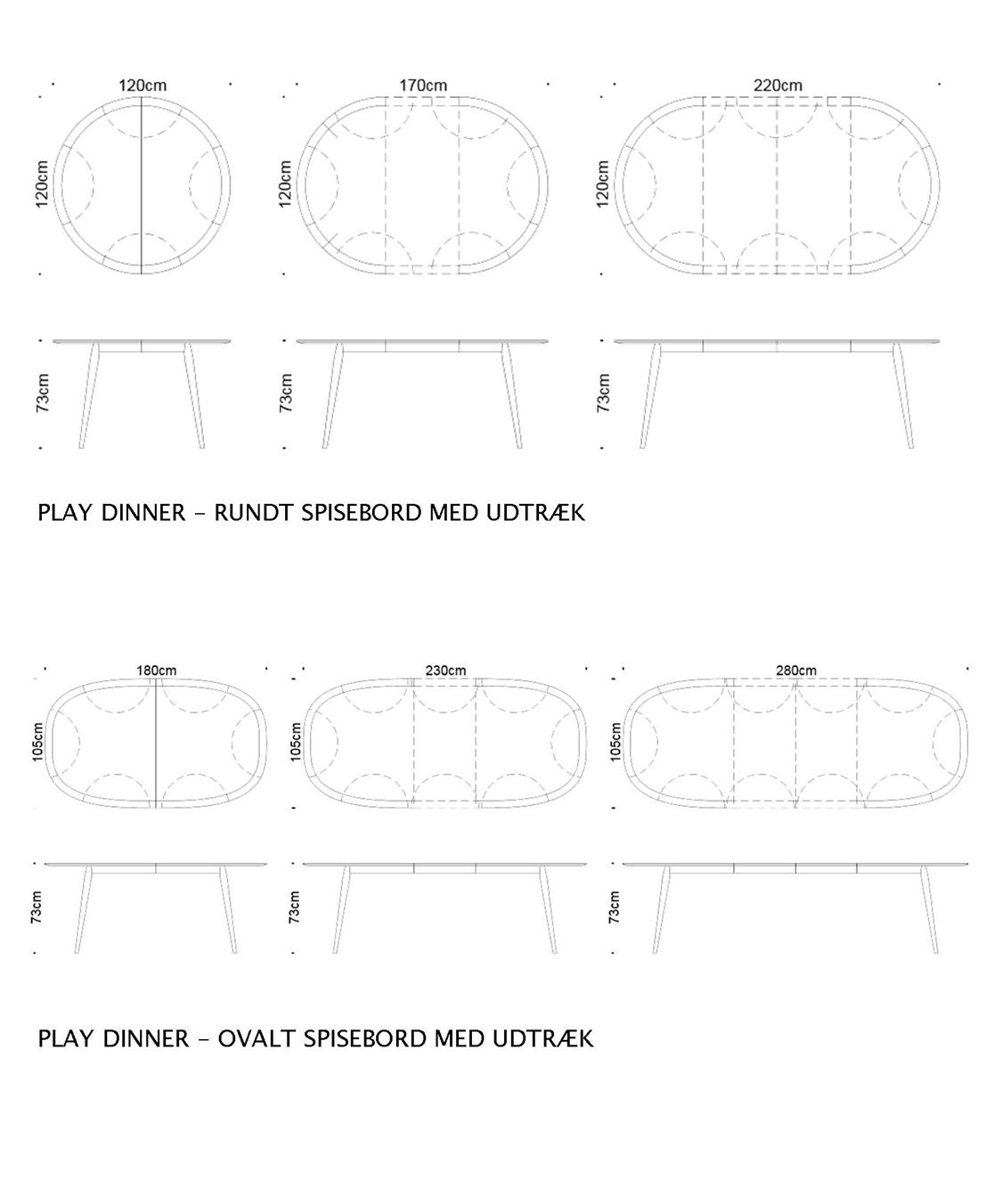 Lerche design spiseborde / arbejdsborde Spisebord 160 x 80